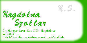 magdolna szollar business card