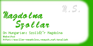 magdolna szollar business card